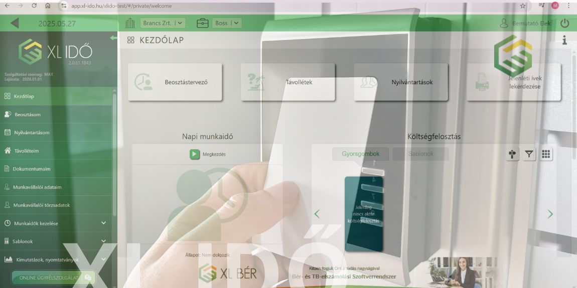 Beléptetés és Online munkaidő-nyilvántartás egyszerre