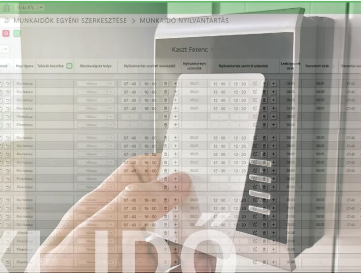 Online munkaidő-nyilvántartás mobil beléptetővel
