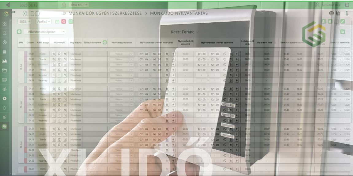 Online munkaidő-nyilvántartás mobil beléptetővel